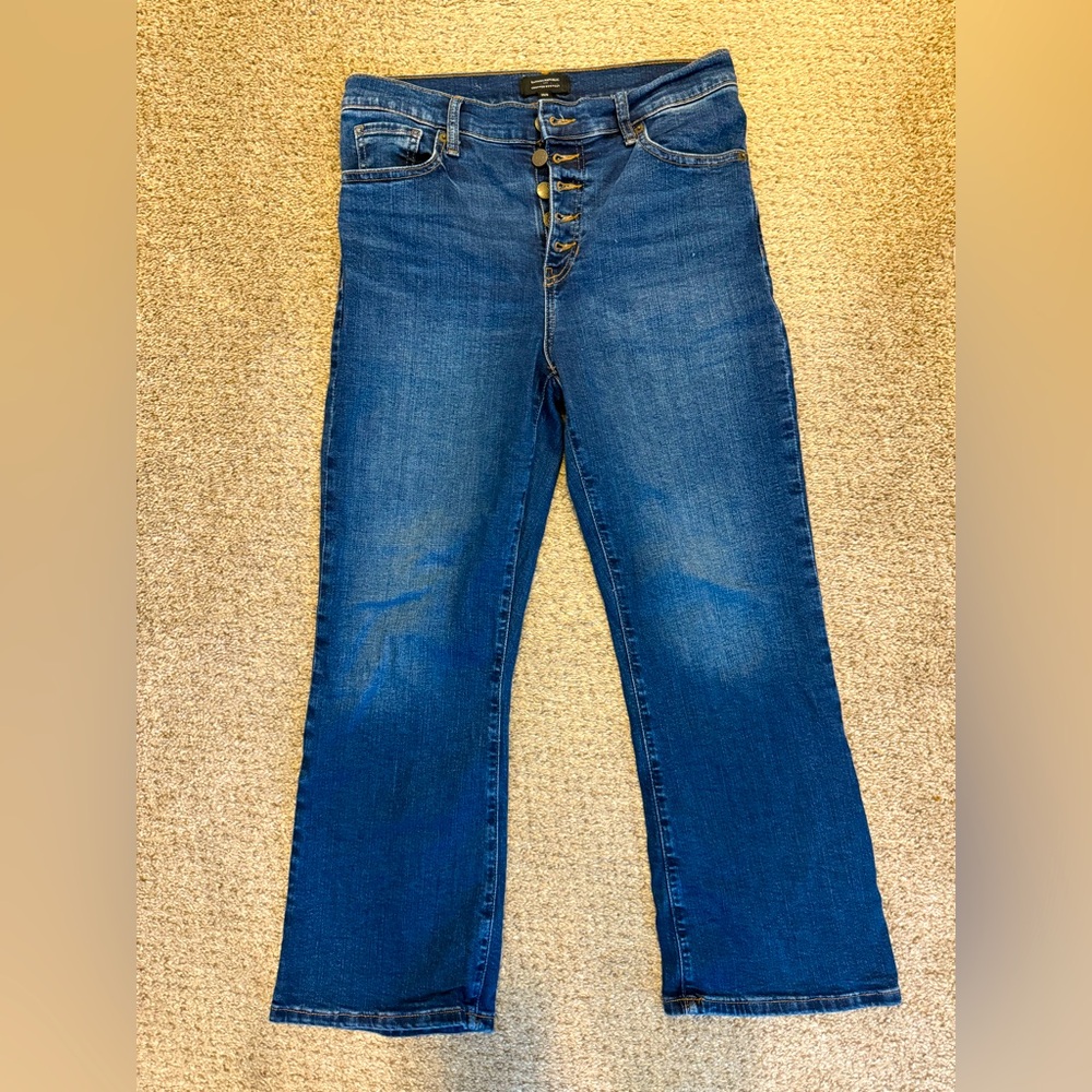 Banana Republic button fly cropped bootcut jeans size 29